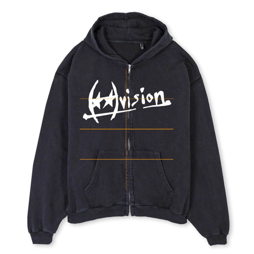 DIVISIONTWOJEYSA Vintage Black Oversized Zipped Hoodie.