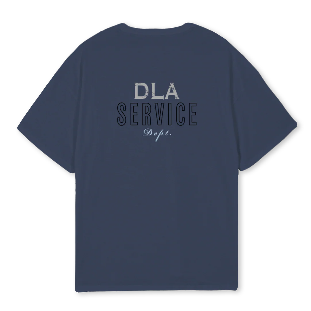 DLASERVICEDEPT Navy Blue Oversized Tee. - Image 2