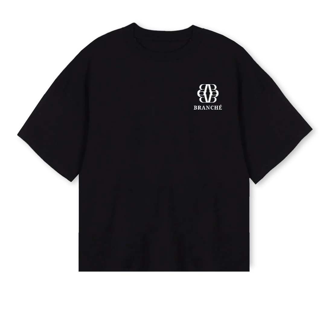 DLD Black Oversized Boxy Tee.