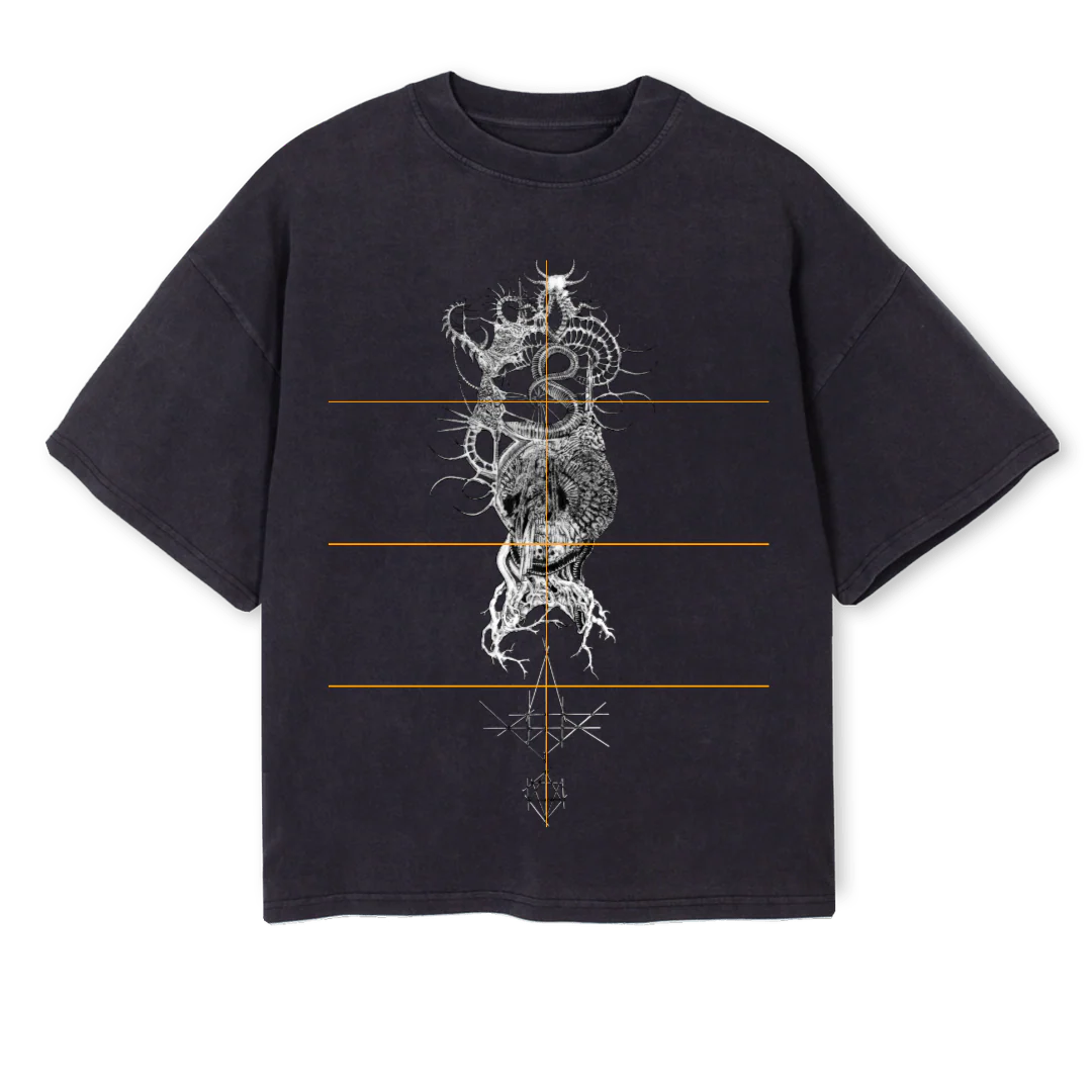 DNRUTWO Vintage Black Oversized Boxy Tee.