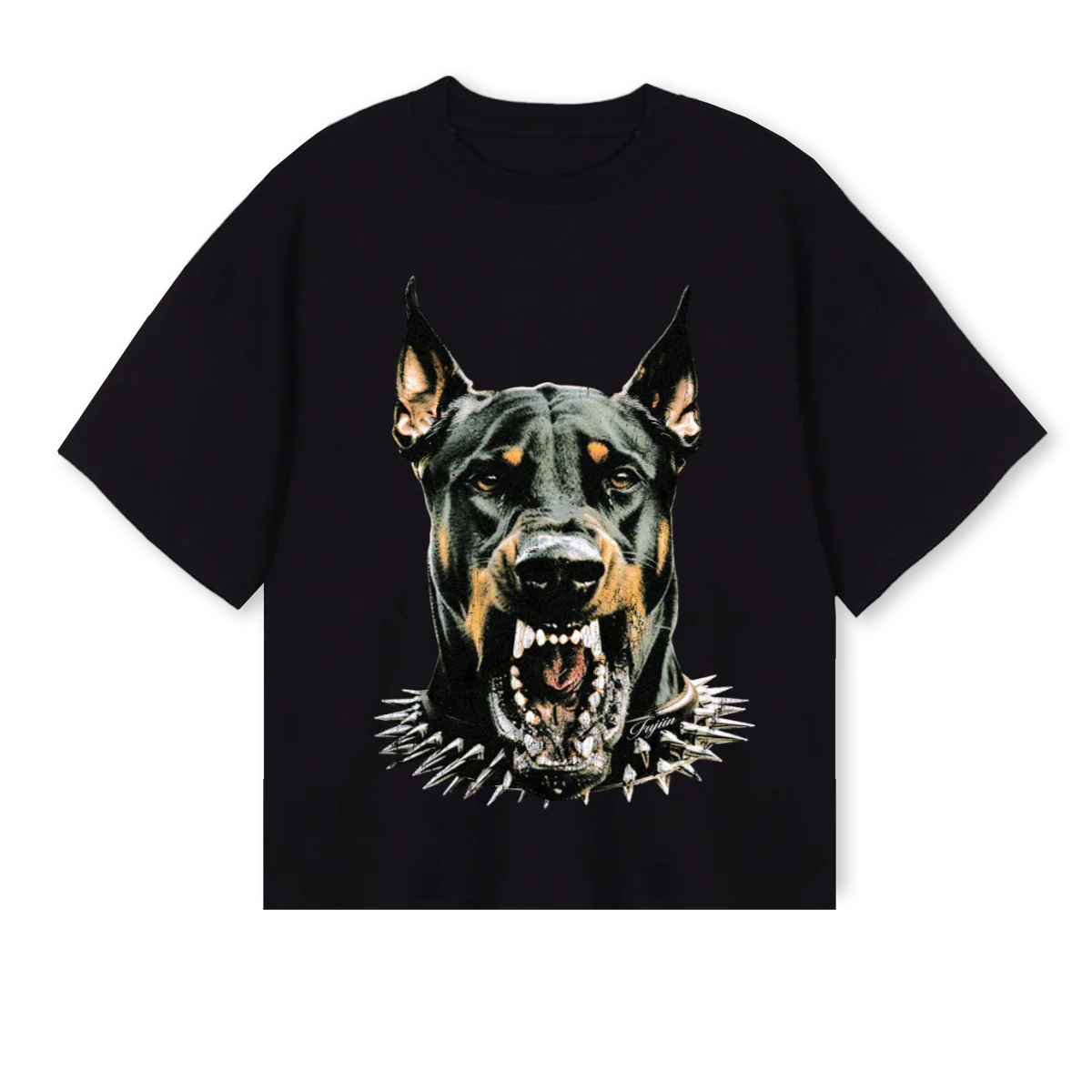 DOBBERBLK Black Oversized Boxy Tee.