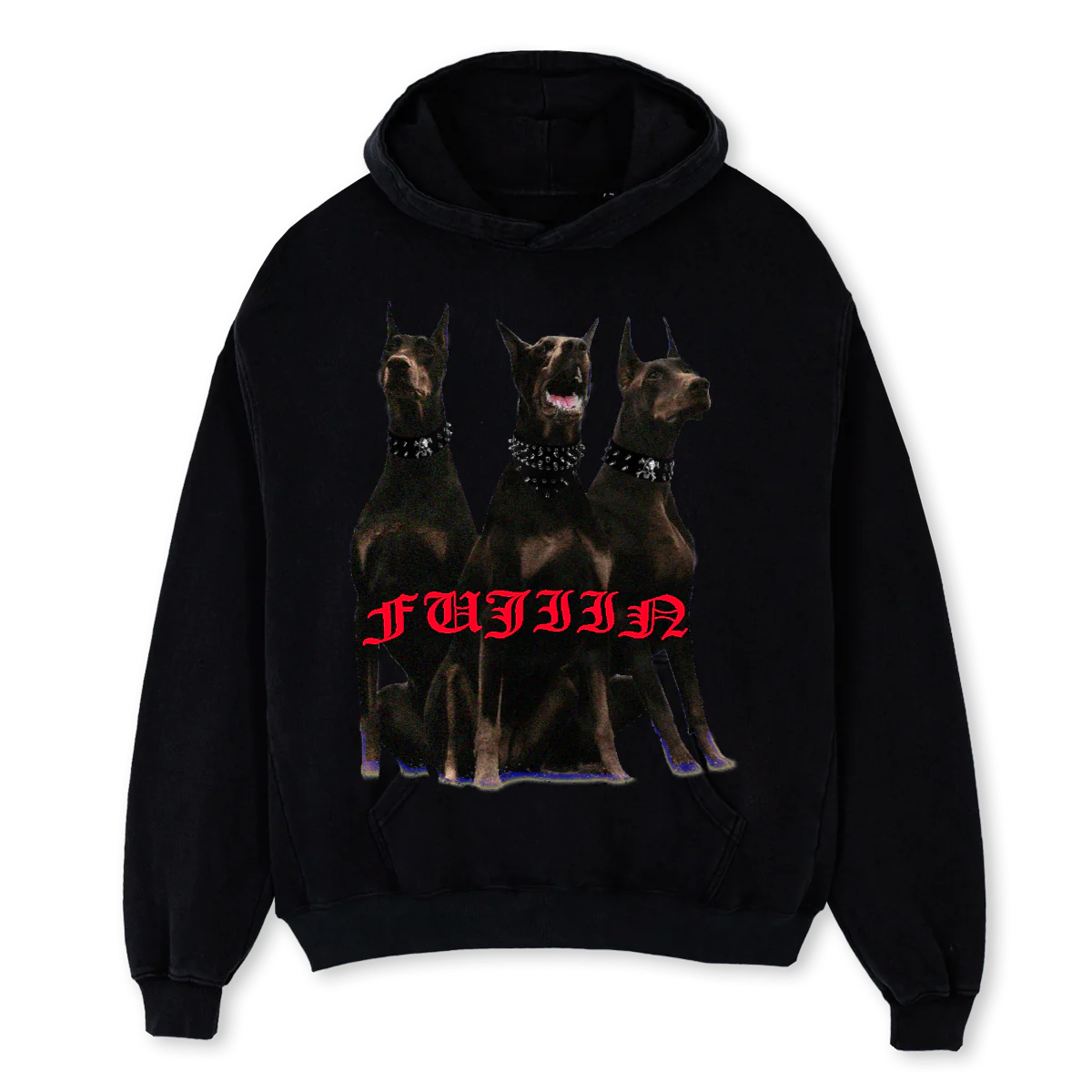 DOBBERMAN HOODIE Black Oversized Hoodie.