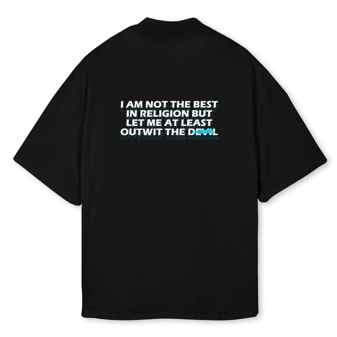 DOBERMAN TEE Black Oversized Mock Neck Tee. - Image 2