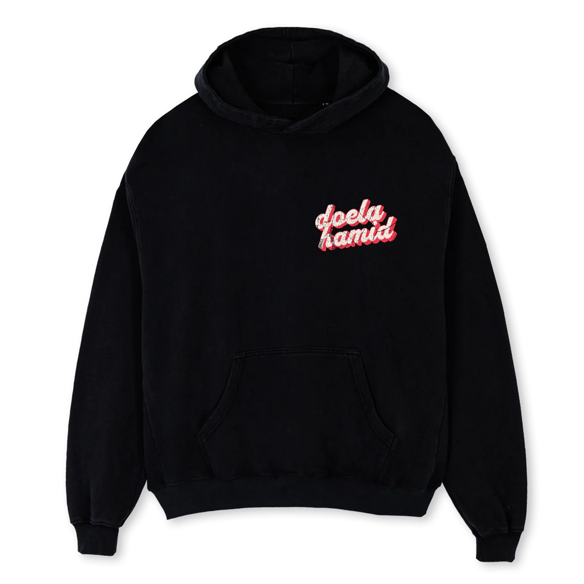 DOELA HAMID BH Black Oversized Hoodie.