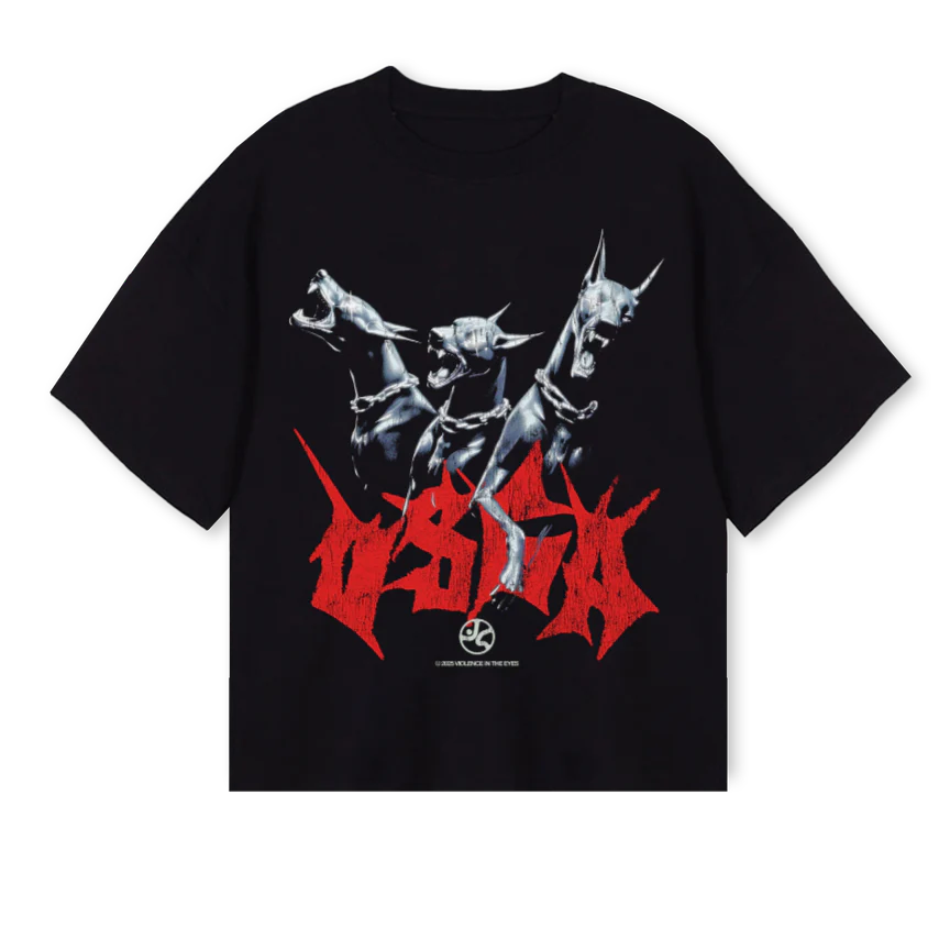 DOGDAYZ_FRONT ONLY Black Oversized Boxy Tee