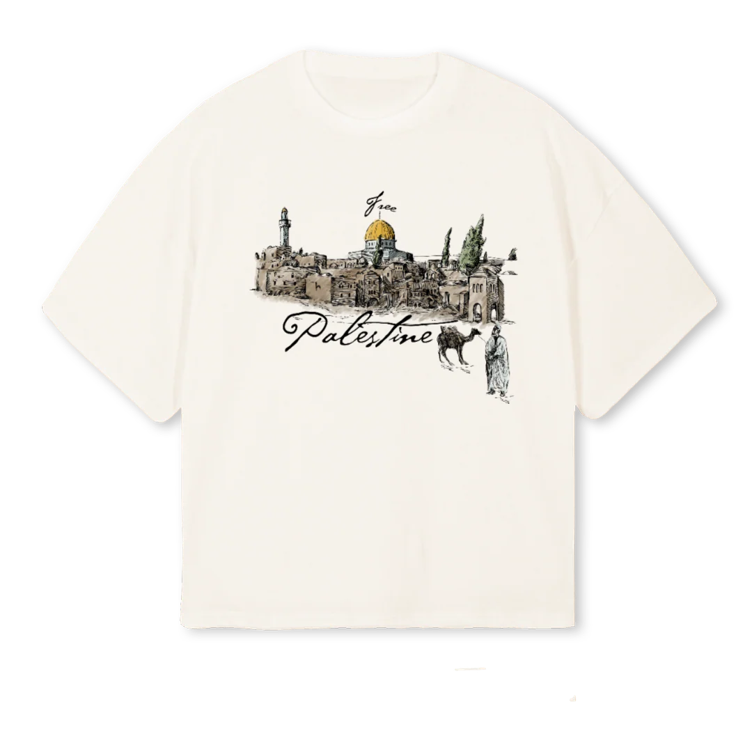 DOMEWHITE Vintage White Oversized Boxy Tee.