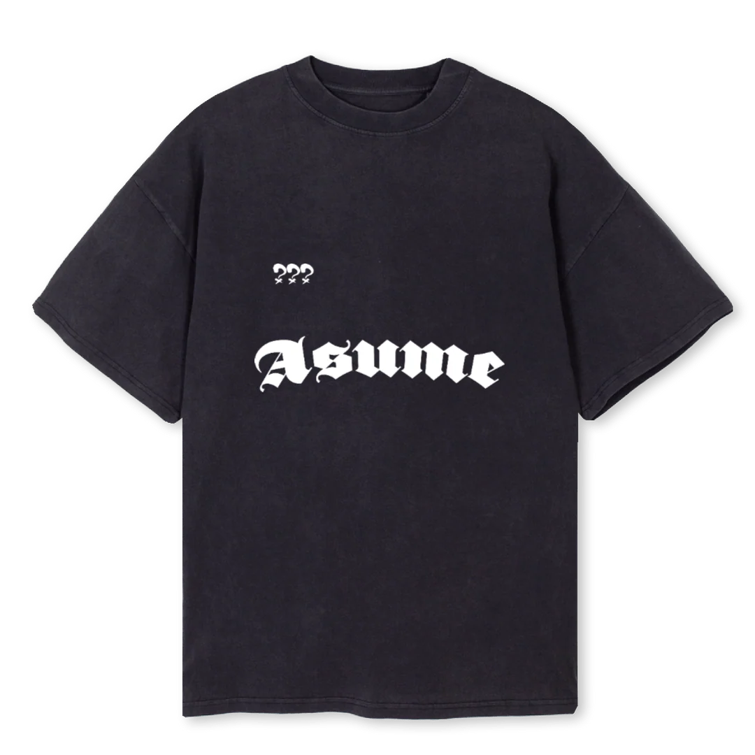 DOUBLE HELIX Vintage Black Oversized Tee.