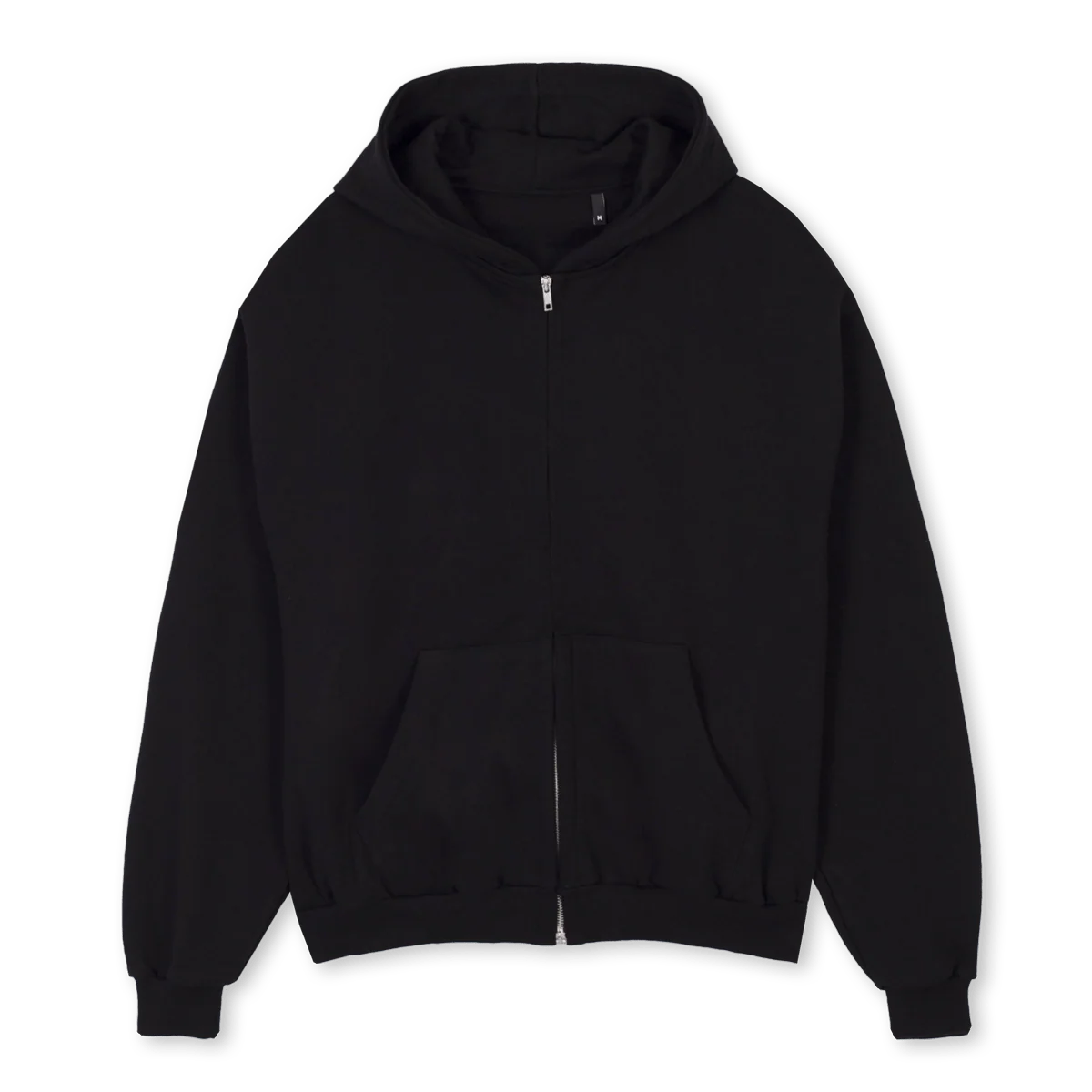 DOUBLECWBZIPSAMPLE Black Oversized Zipped Hoodie.