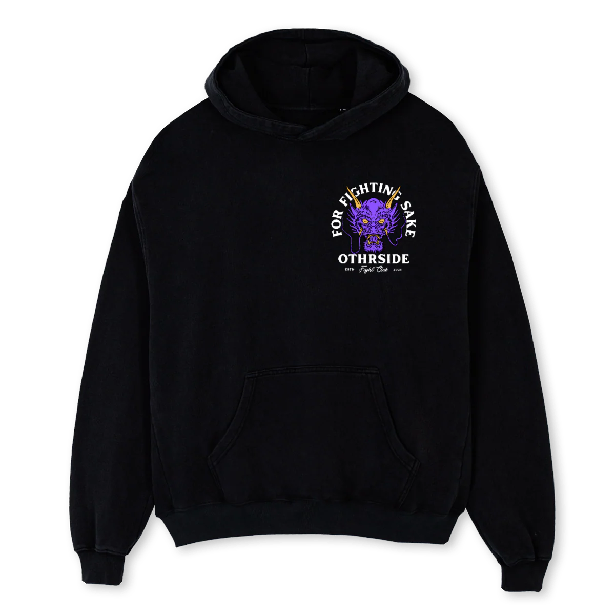 DRAGONFFS Black Oversized Hoodie.