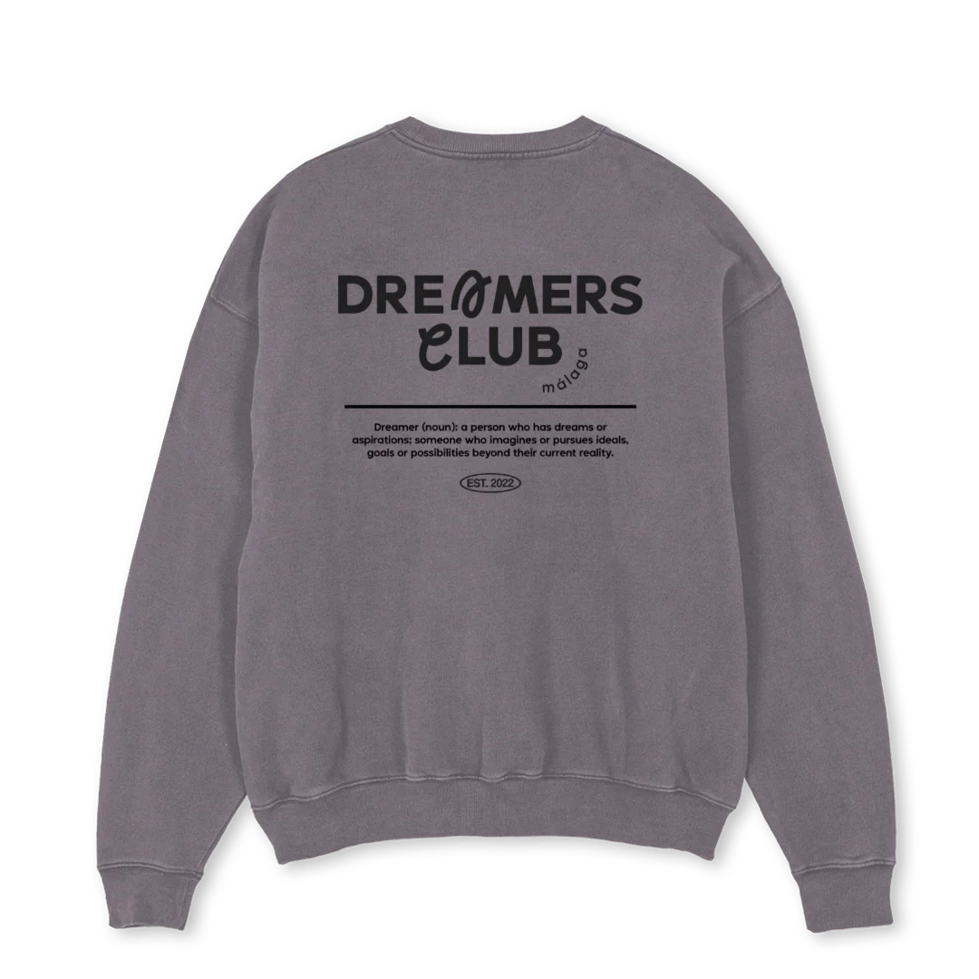 DREAMERSCLUBSWEATSHI Pigment Grey Oversized Crewneck Sweater. - Image 2