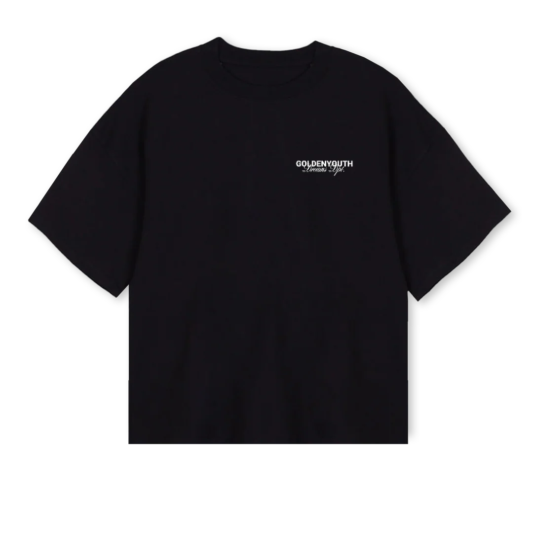 DREAMSDPTGY Black Oversized Boxy Tee.