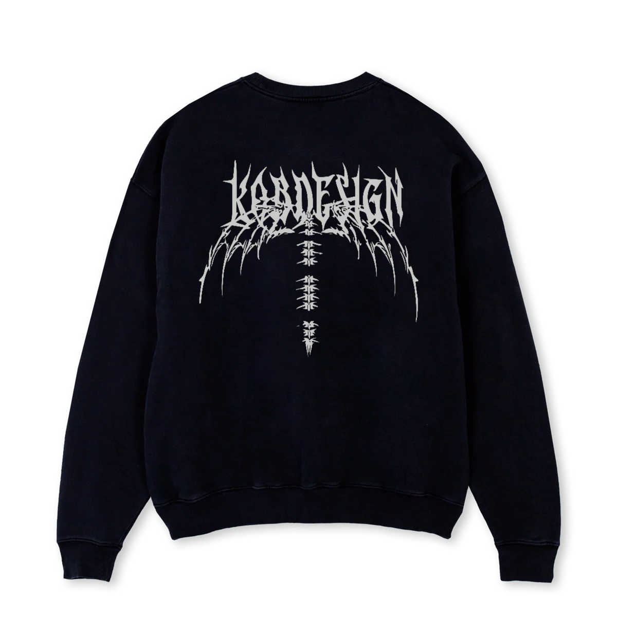 DRK CREWNECK Black Oversized Crewneck Sweater.
