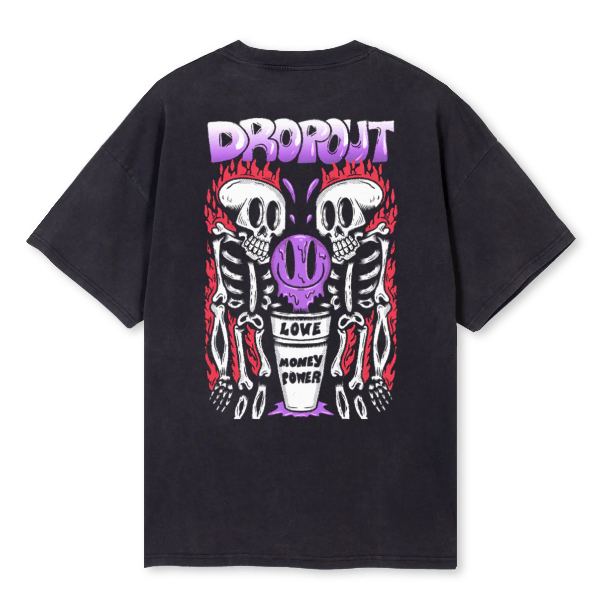 DROP PUEPLE Vintage Black Oversized Tee. - Image 2