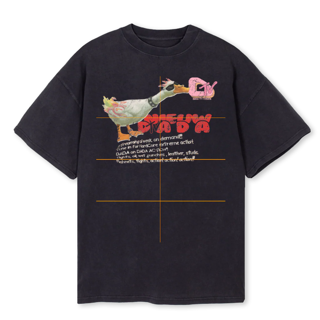 DUCK Vintage Black Oversized Tee.