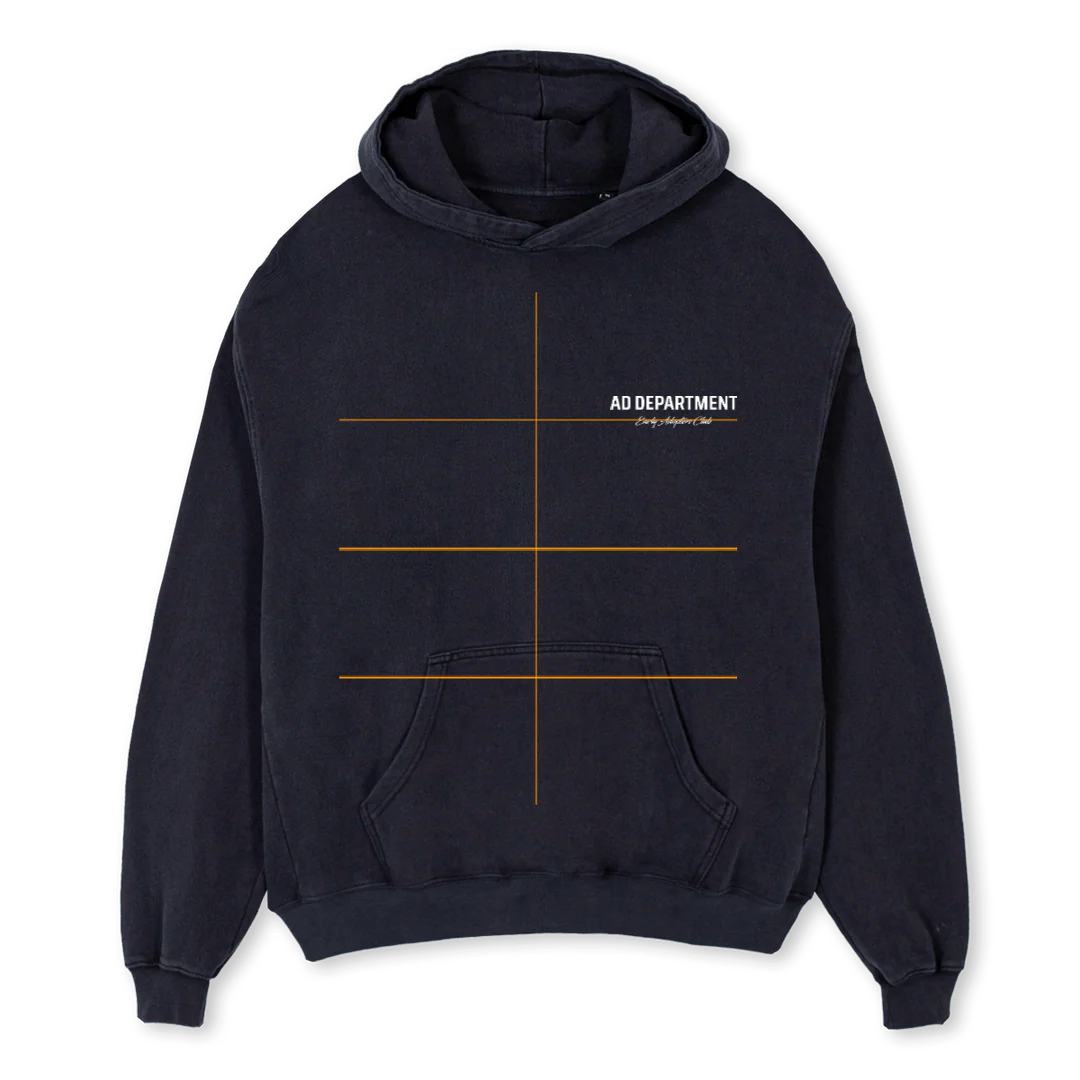 EAC DROP VB Vintage Black Oversized Hoodie.