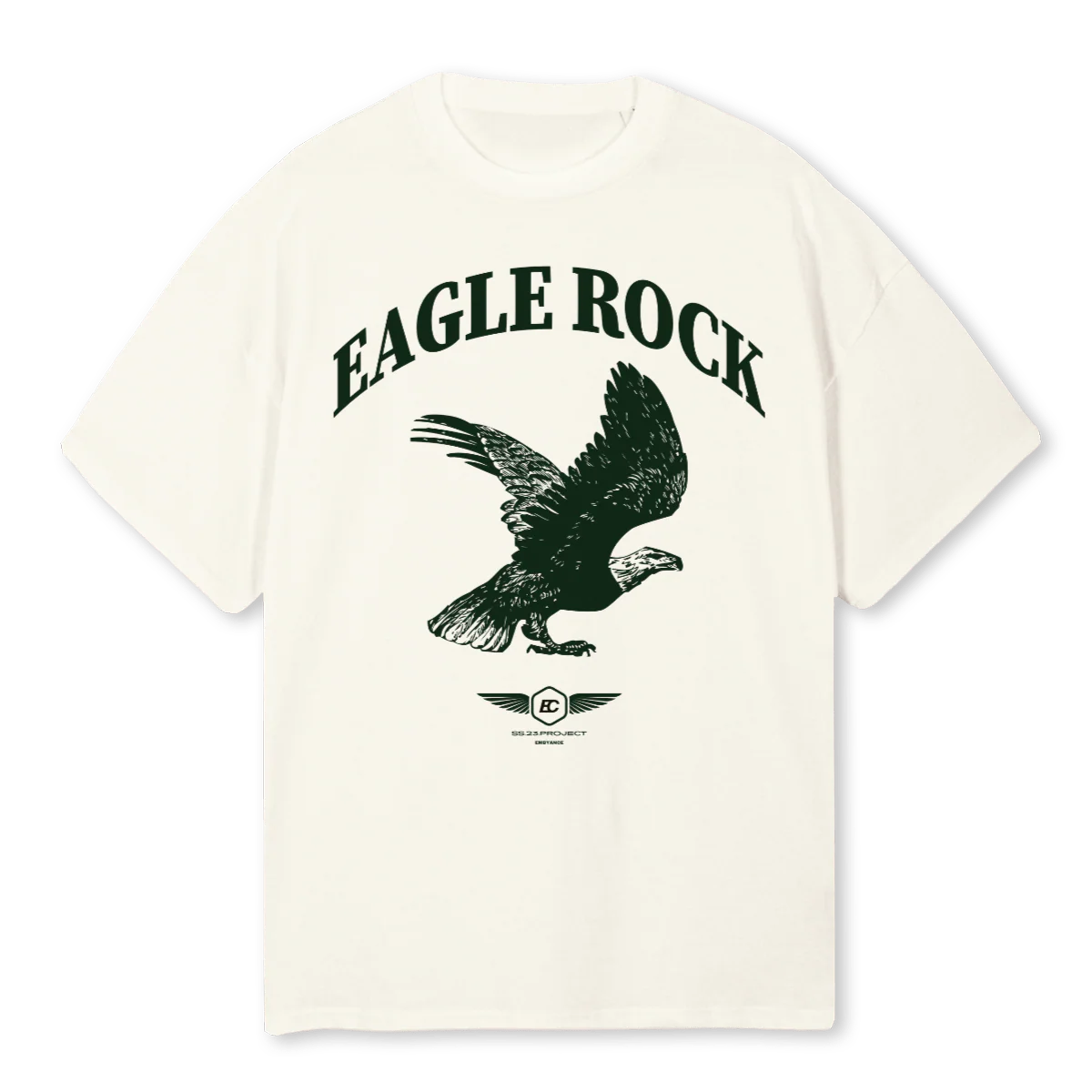 EAGLE ROCK Cream Oversized Tee.