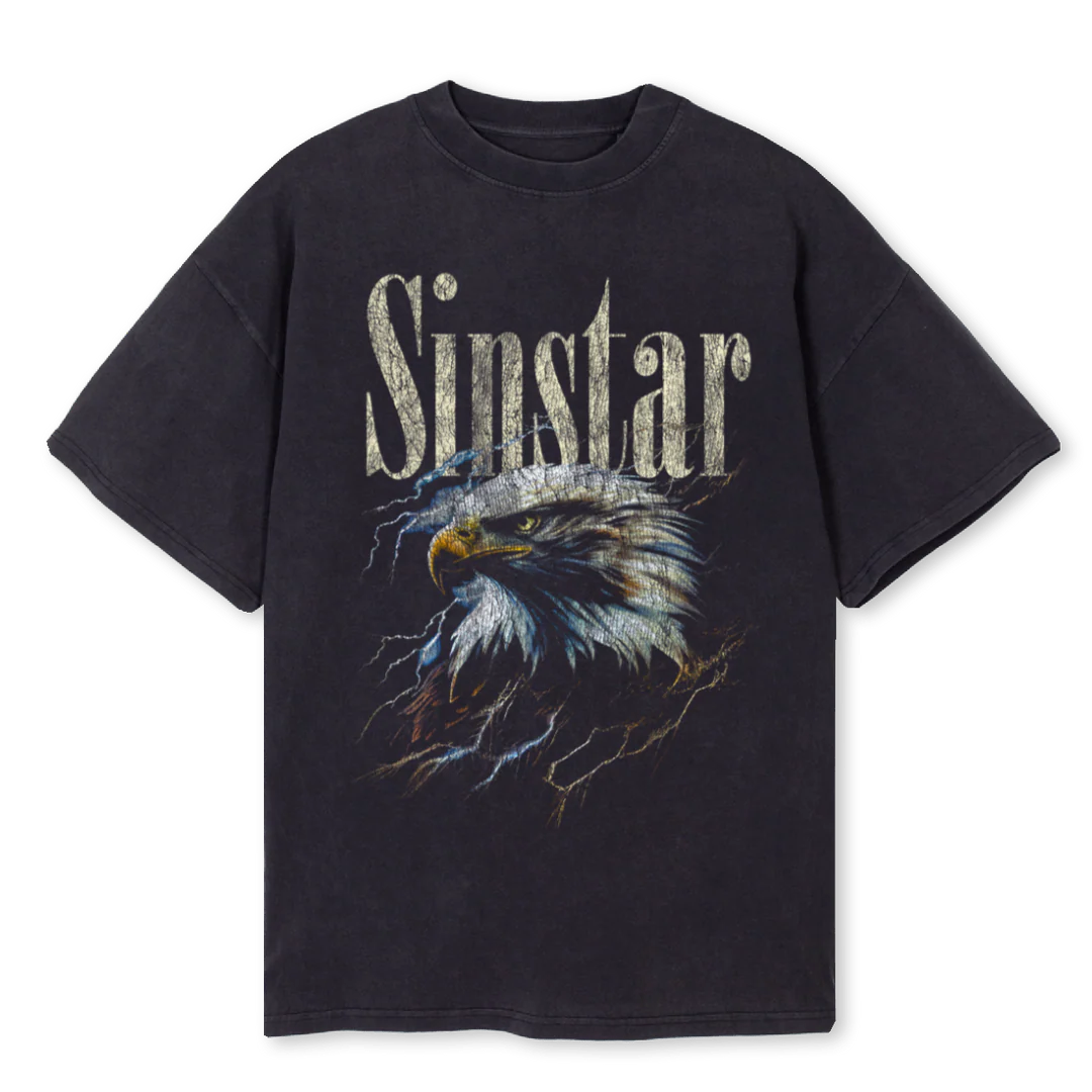 EAGLE Vintage Black Oversized Tee.