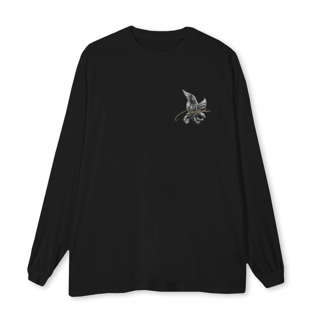 EAGLELSTSHIRT Black Oversized LS Tee.