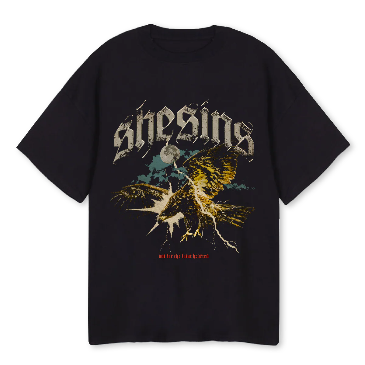 EAGLETEEBLACK Black Oversized Tee.