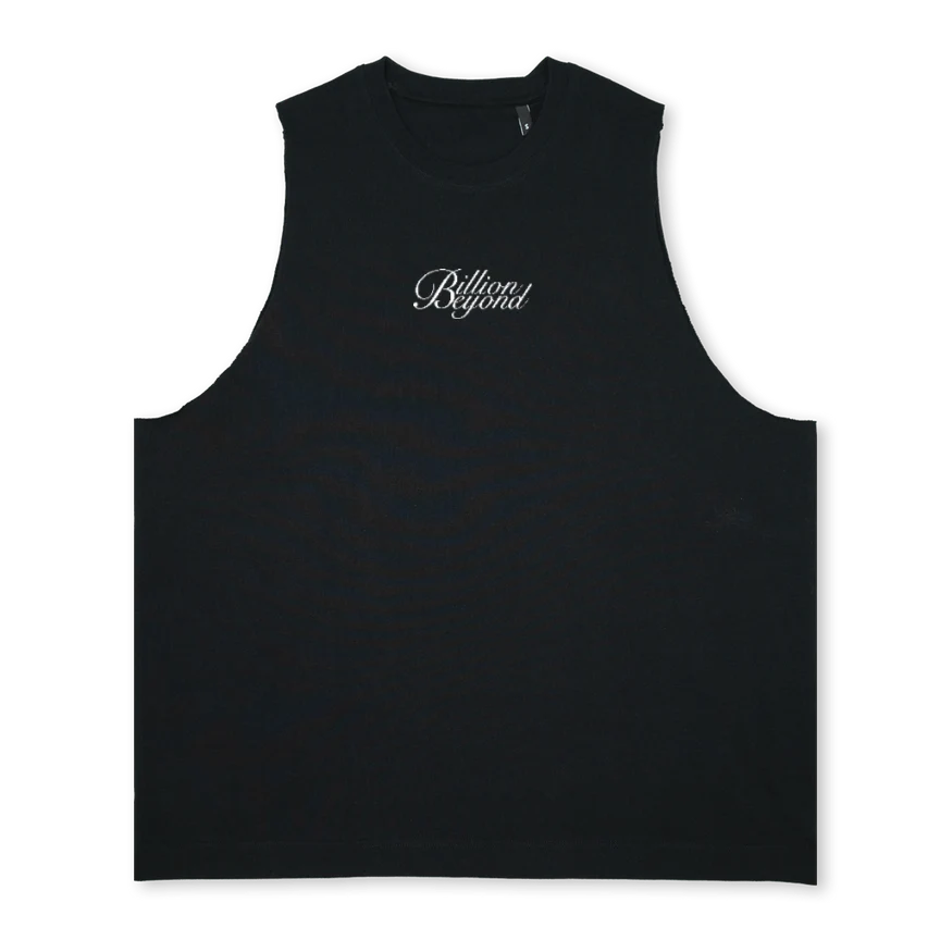 EAGLTANK BLAK Deep Black Oversized Vest.