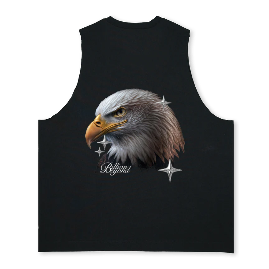 EAGLTANK BLAK Deep Black Oversized Vest. - Image 2