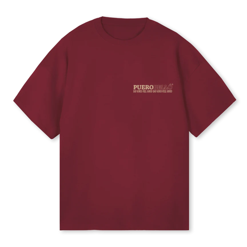 EAT YOUR GIRL RIGHT Burgundy Oversized Tee.
