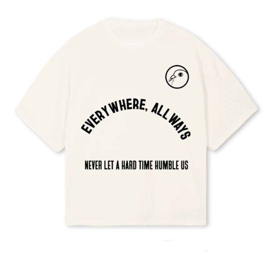 EAWHARDTIME Vintage White Oversized Boxy Tee.