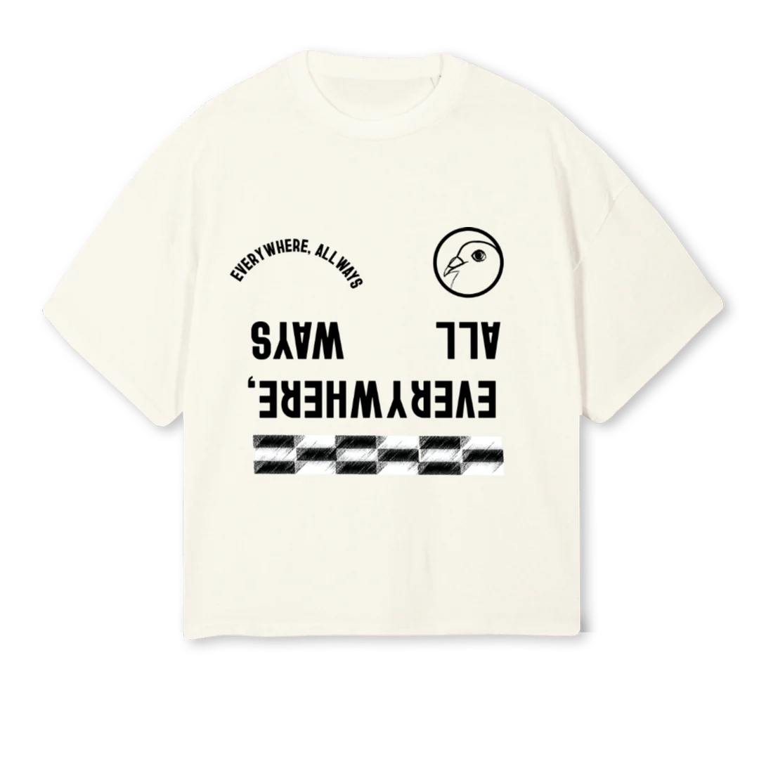 EAWSPEEDWAYCREAM Cream Oversized Boxy Tee.