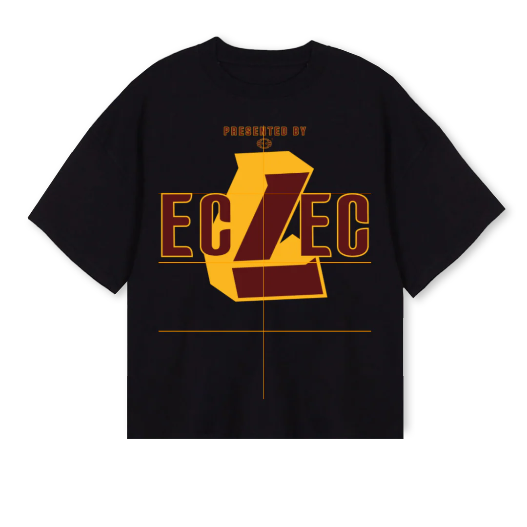 ECLEC  Black Oversized Boxy Tee.