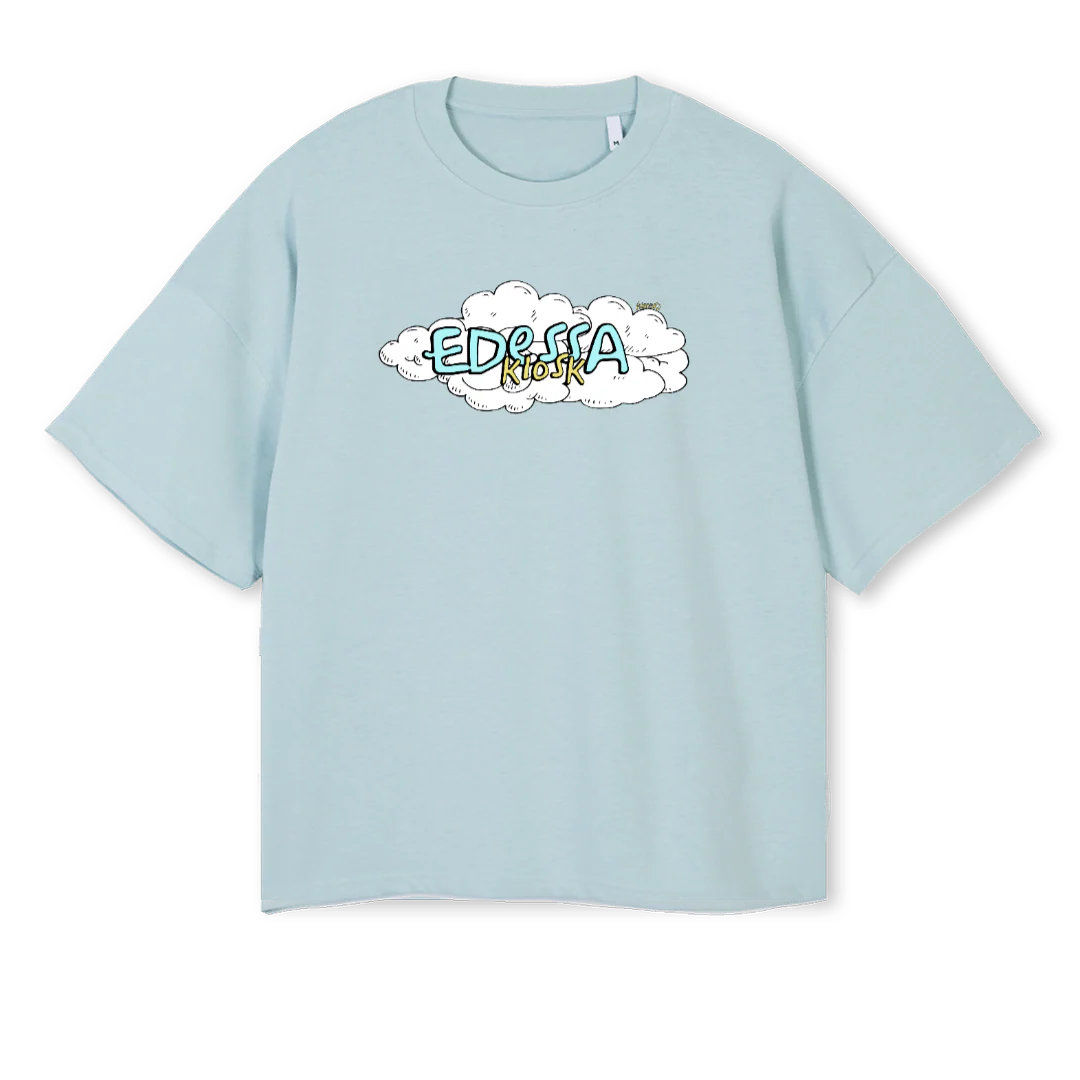 EDESSA Cold Blue Oversized Boxy Tee.