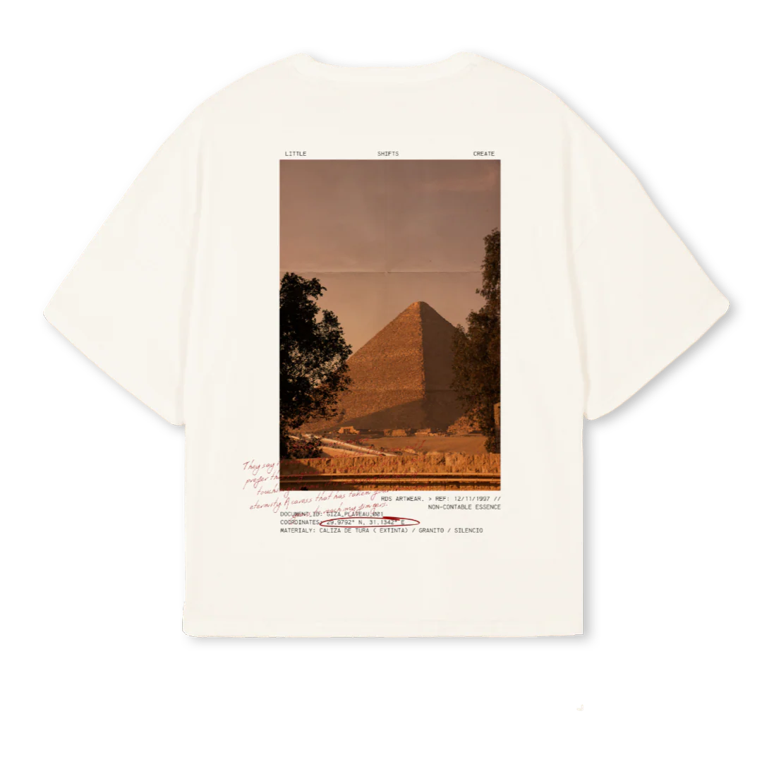 EGIPTOPIRAMIDE Vintage White Oversized Boxy Tee. - Image 2