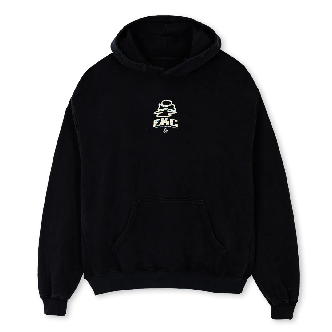 EKCHOODIE Black Oversized Hoodie.