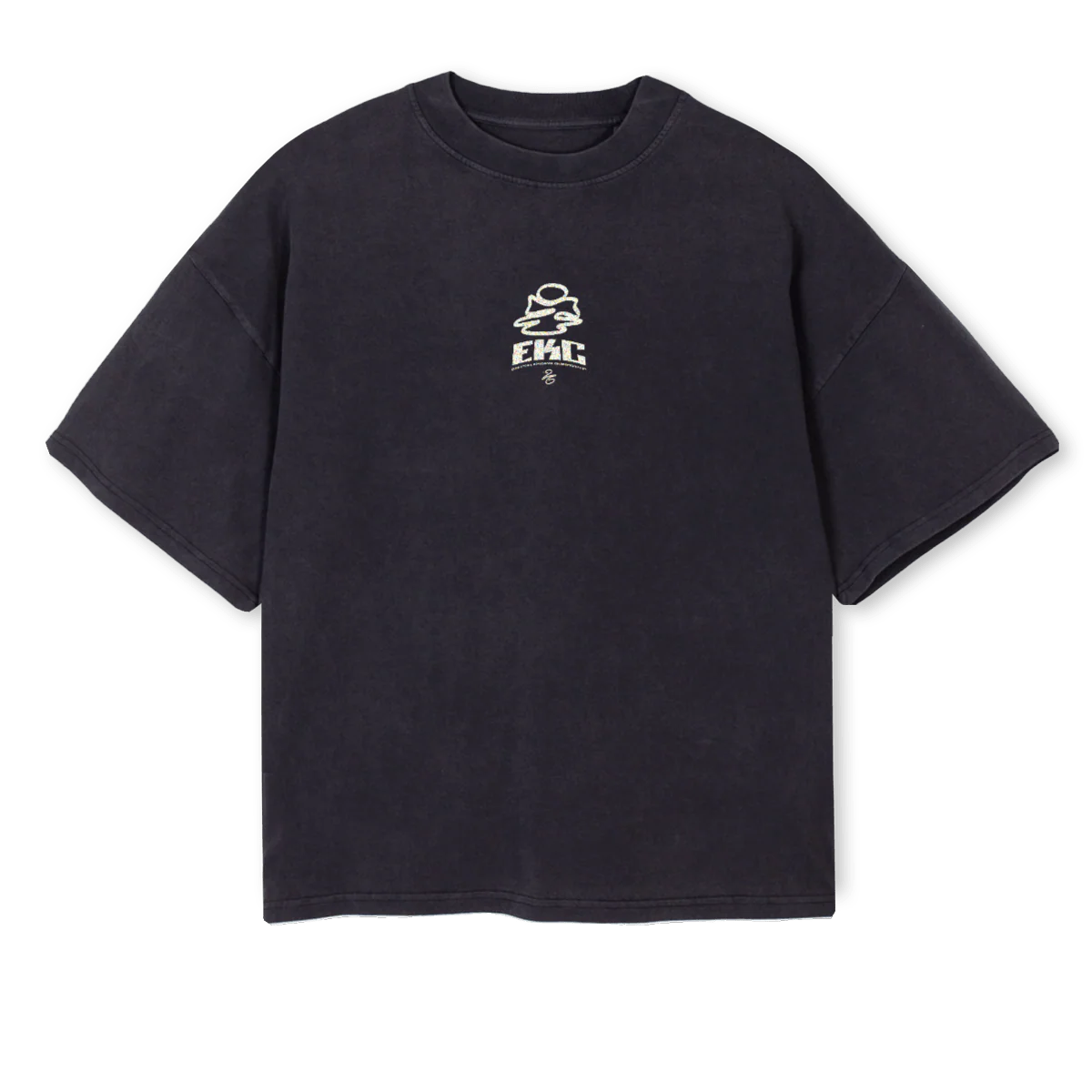 EKCTWENTYSIX Vintage Black Oversized Boxy Tee.