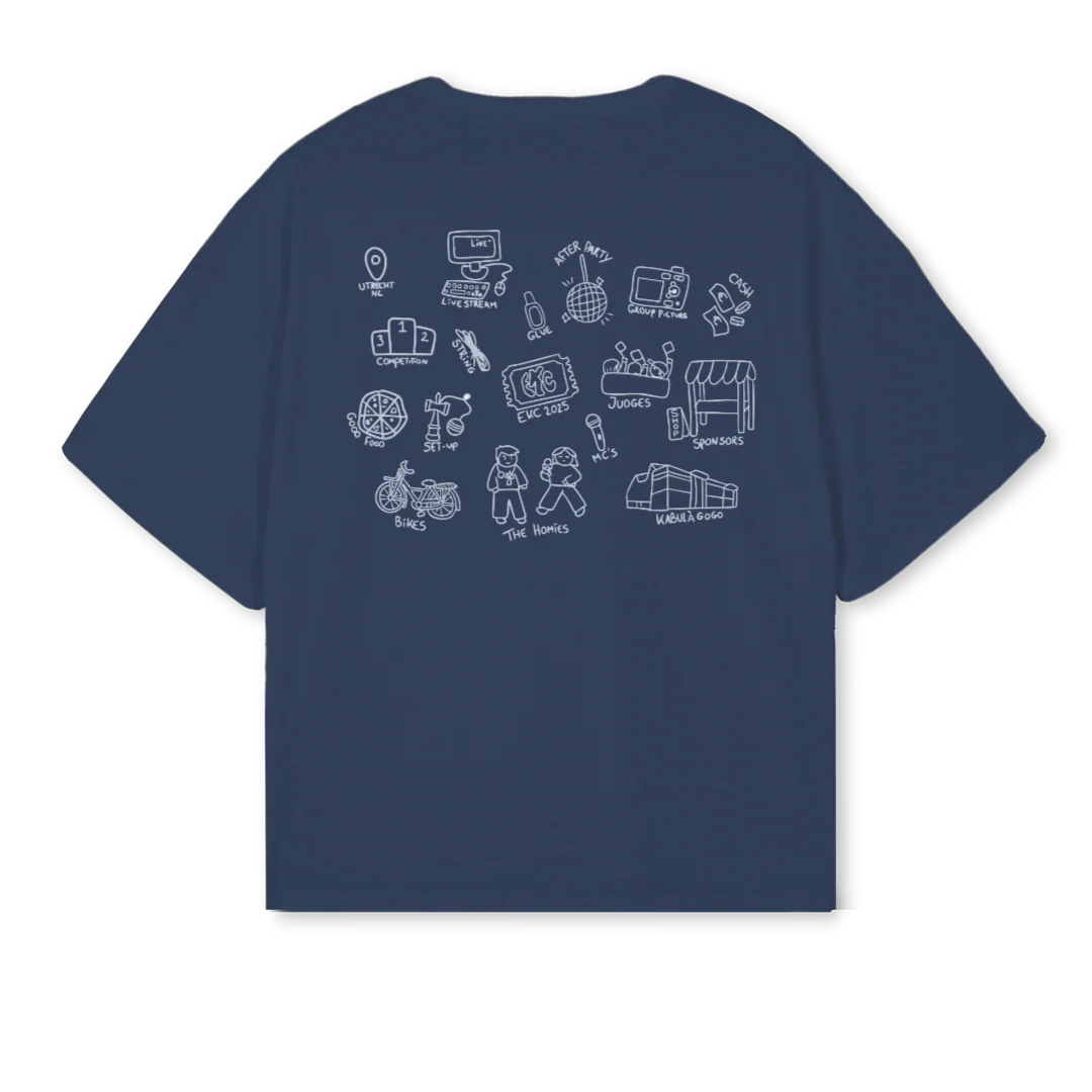 EKCXRIE Navy Blue Oversized Boxy Tee. - Image 2