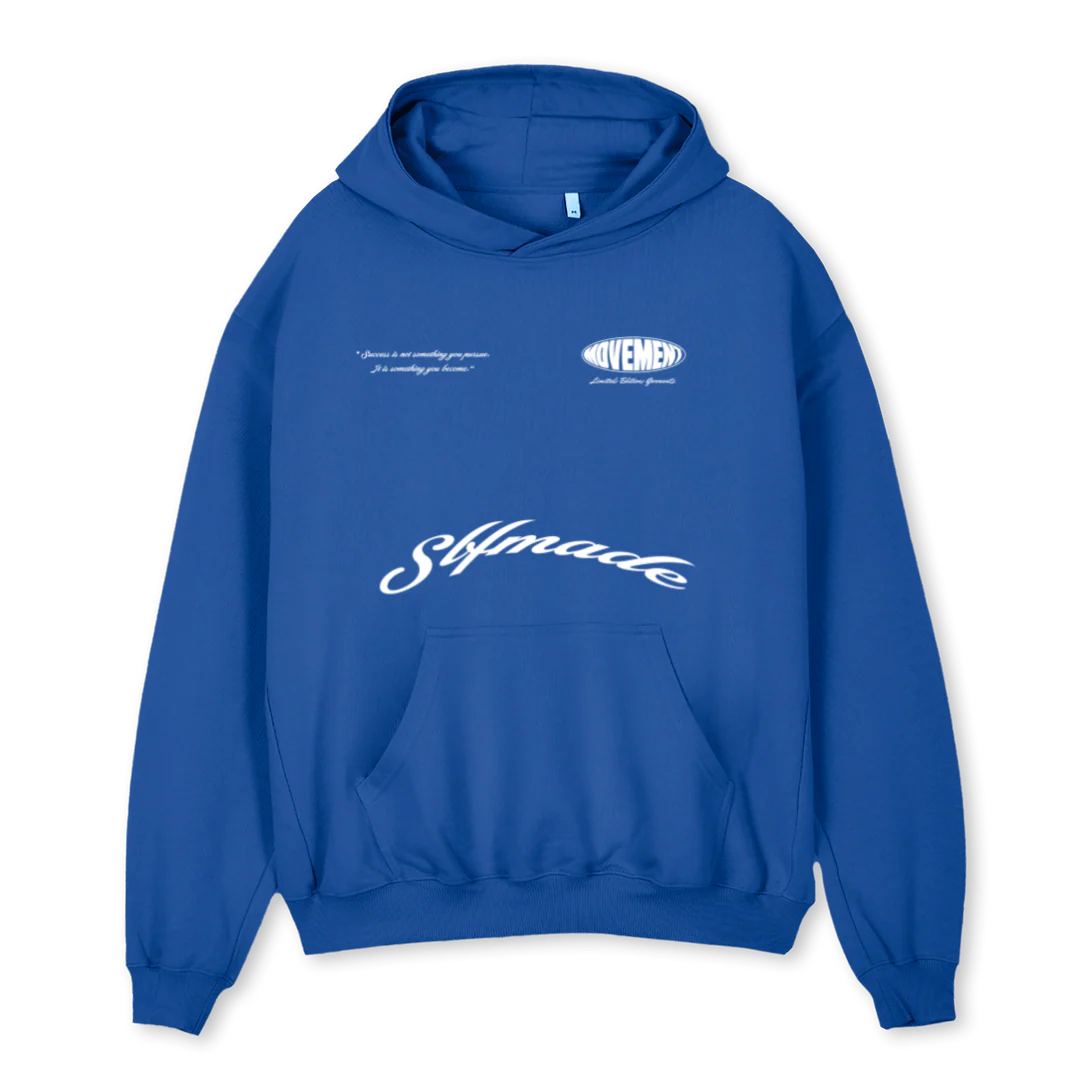 ELEGANCETRUIBLUE Cobalt Blue Oversized Hoodie.
