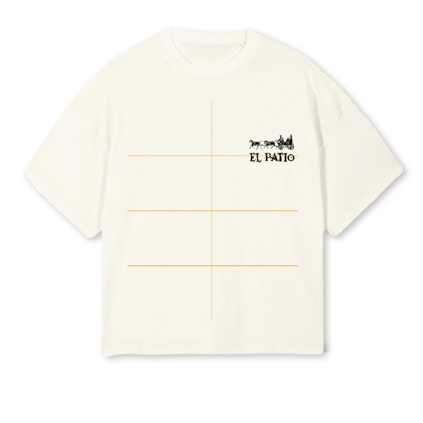 ELPATIOSIMPLEWHITE Cream Oversized Boxy Tee.