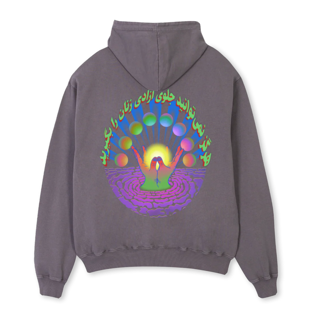 EMAMCIPATION MULK Pigment Grey Oversized Hoodie. - Image 2