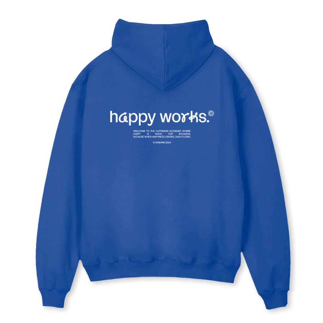 EMBFLOWBLUE Cobalt Blue Oversized Hoodie. - Image 2