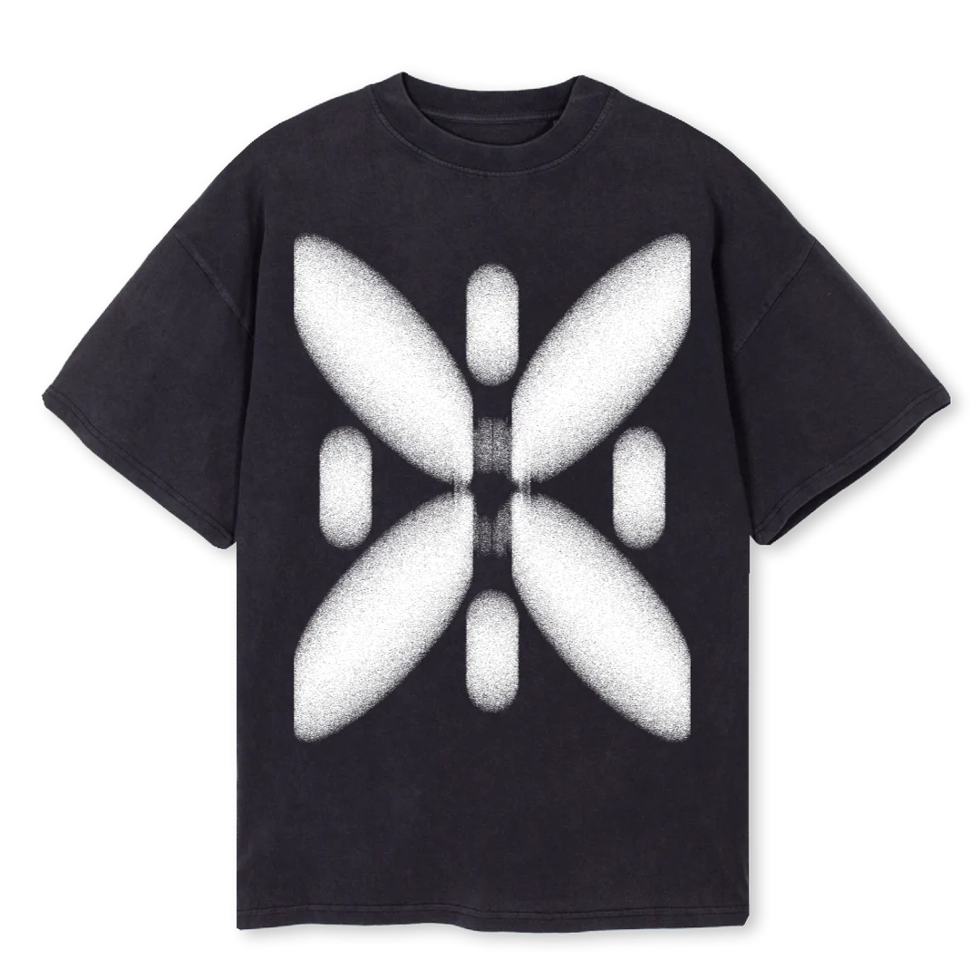 EMBLEM T Vintage Black Oversized Tee.