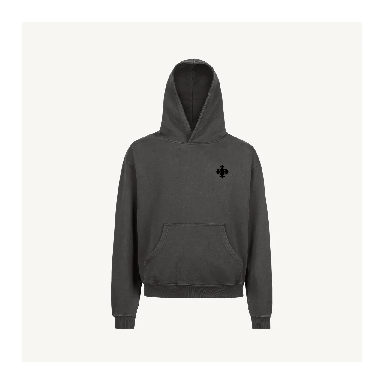emblemhoodiefill Vintage Black Oversized Hoodie.