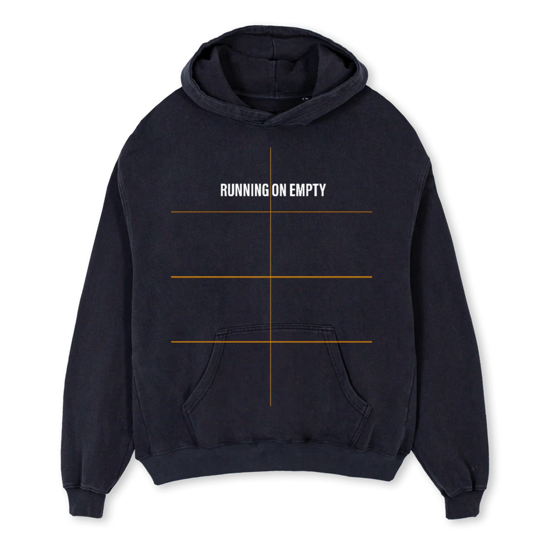 EMPTY  Vintage Black Oversized Hoodie.