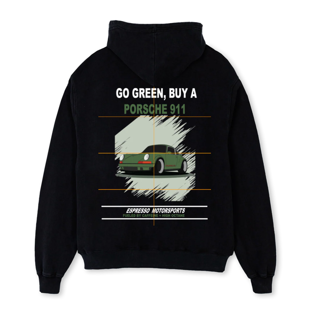 EMSPORSCHEHOODIE Black Oversized Hoodie. - Image 2