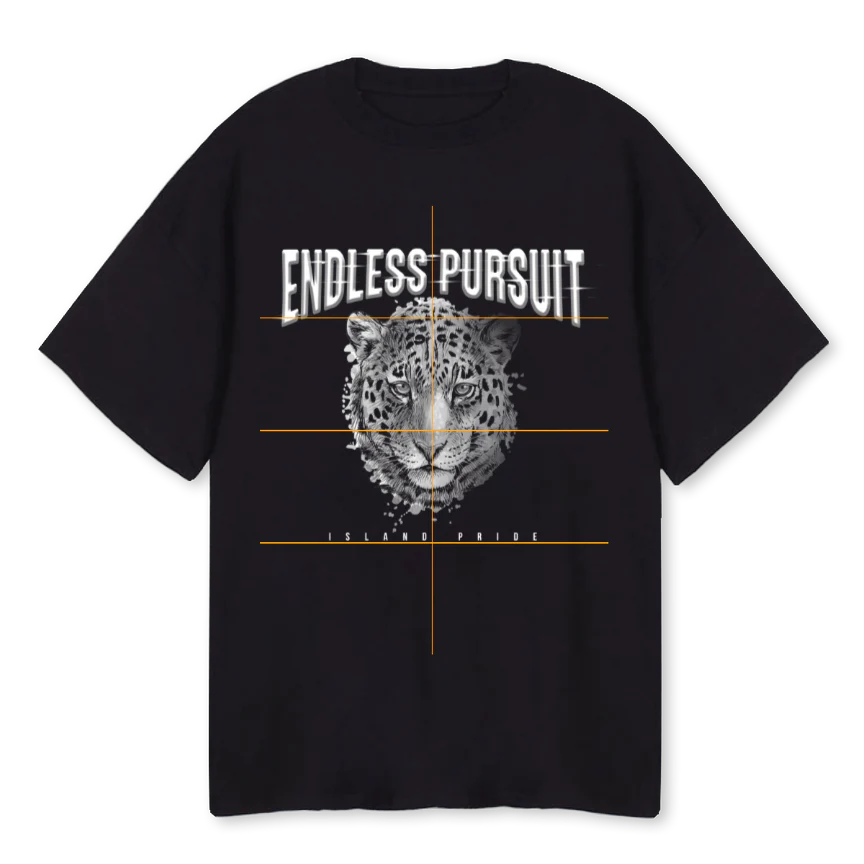 ENDDLESS LION  Black Oversized Tee.