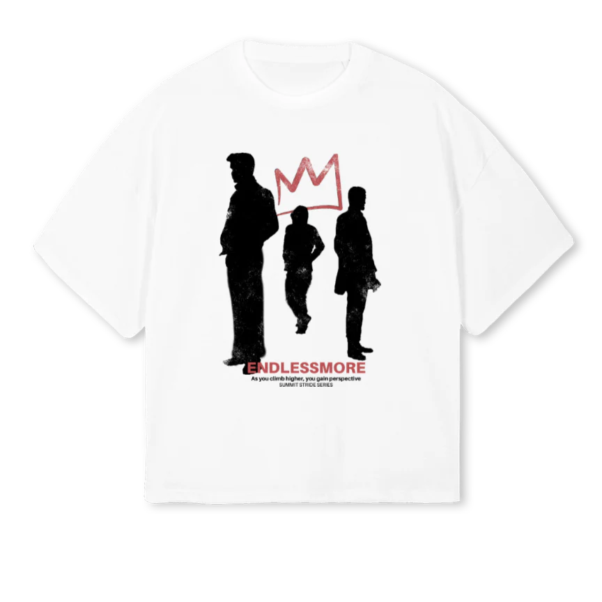 ENDLESSMORESSSTWO White Oversized Boxy Tee.