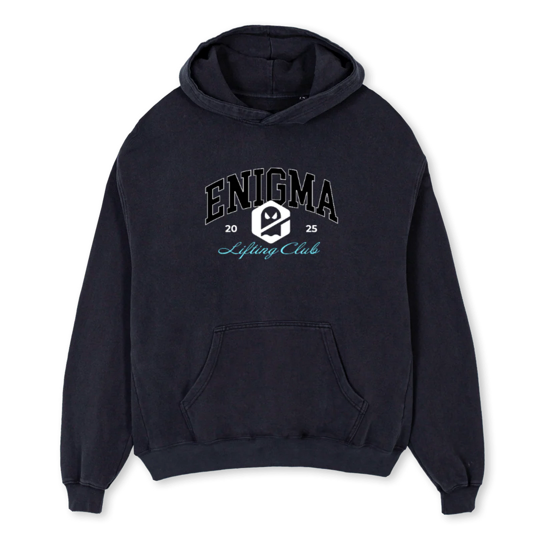 ENIGMALIFT Vintage Black Oversized Hoodie.