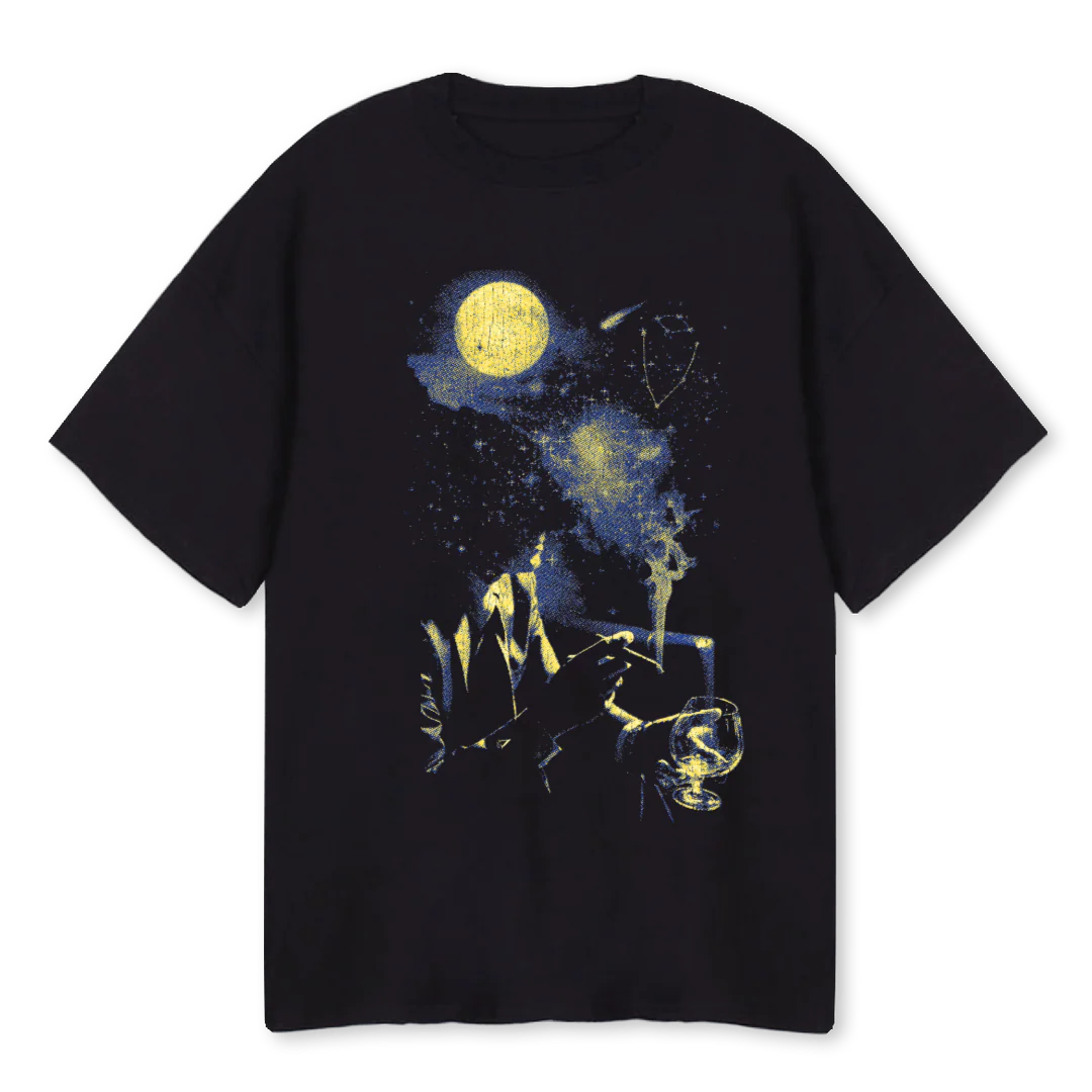 ENLIGHTMENT BLK Black Oversized Tee.