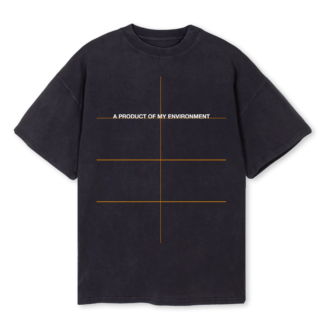 ENVIRONMENT Vintage Black Oversized Tee.