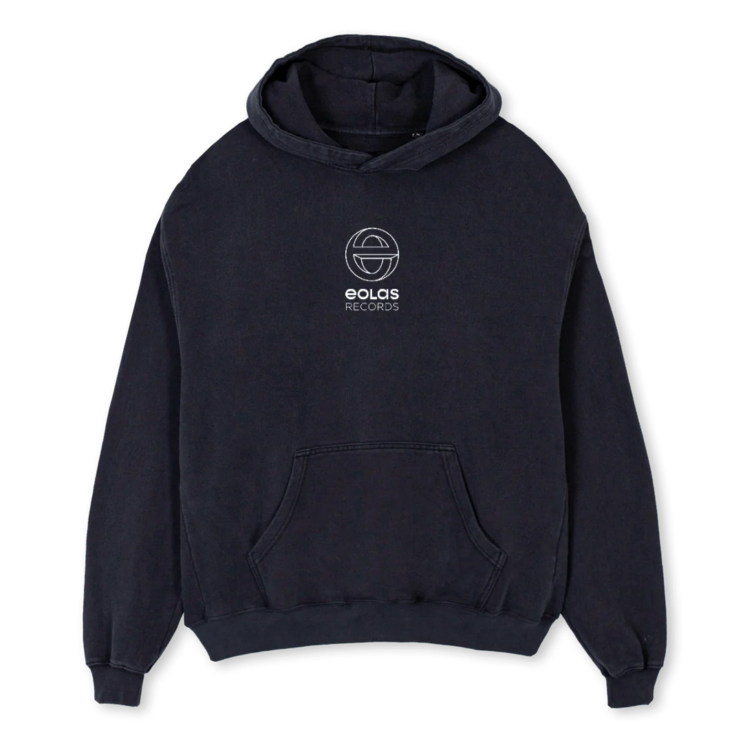 EOLASFIRSTRELEASE Vintage Black Oversized Hoodie.