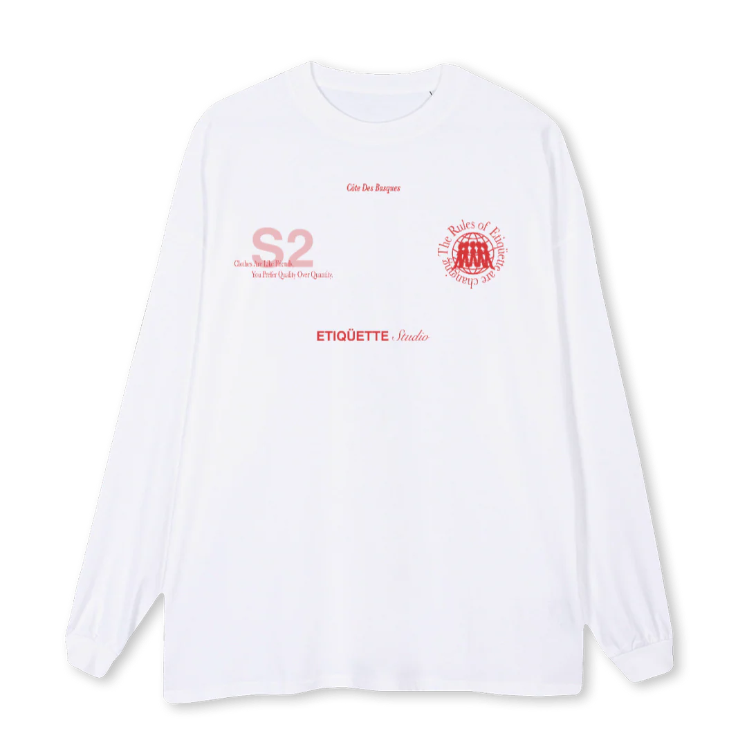ESSA White Oversized LS Tee.