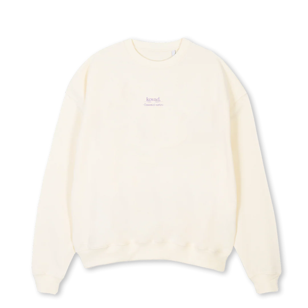 ESSENTIAL SWEAT Cream Oversized Crewneck Sweater.